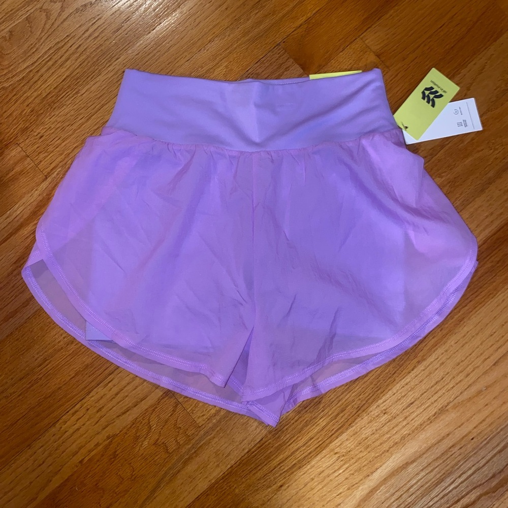 All in Motion Purple Athletic Shorts with Curved Hem
